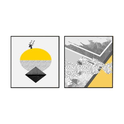 Vivolux | Texturierte Illustrierte Geometrie Leinwand Kunst Zeitgenössische Wanddekoration für das Wohnzimmer