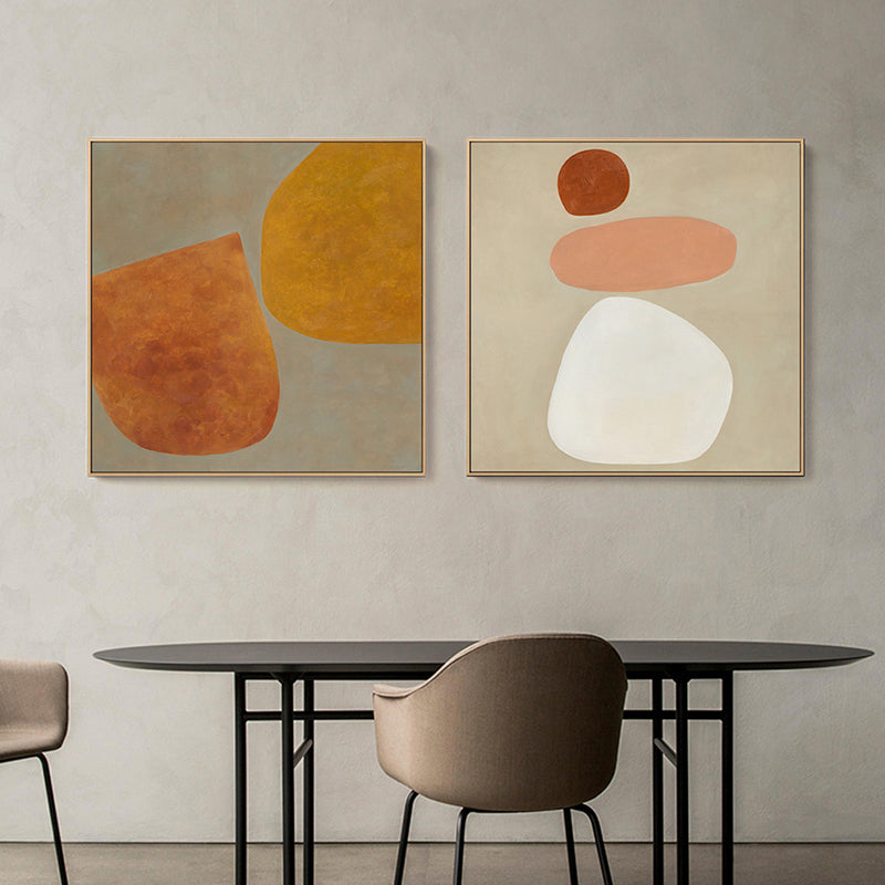 Vivolux | Abstraktes Muster Leinwandkunst Skandinavischer Stil Texturierte Wanddekoration in sanften Farben