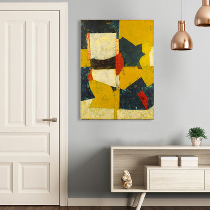 Vivolux | Neuartiges abstraktes Muster Leinwand Pop Art texturierte Wanddekoration in Pastellfarben für das Gästezimmer