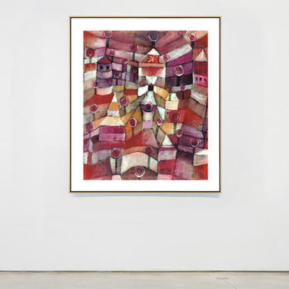 Vivolux | Housing Zone Wandkunst Dekor Wohnzimmer Landschaft Leinwanddruck in Lila, mehrere Größen