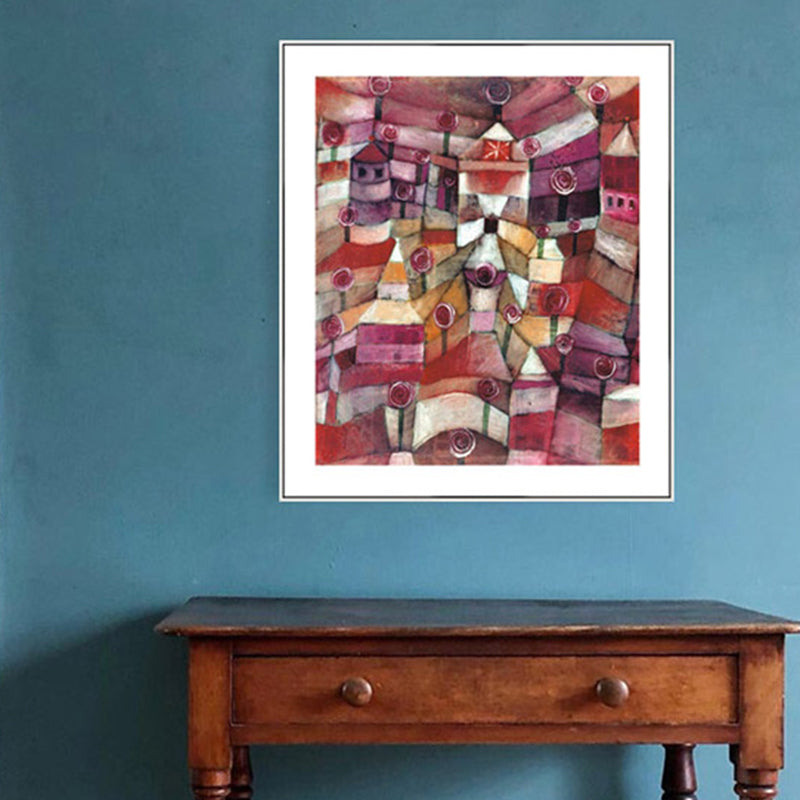 Vivolux | Housing Zone Wandkunst Dekor Wohnzimmer Landschaft Leinwanddruck in Lila, mehrere Größen