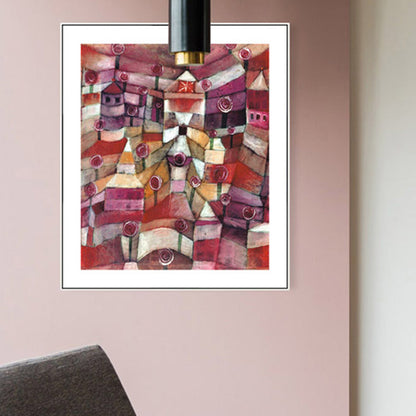 Vivolux | Housing Zone Wandkunst Dekor Wohnzimmer Landschaft Leinwanddruck in Lila, mehrere Größen