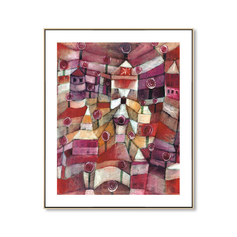 Vivolux | Housing Zone Wandkunst Dekor Wohnzimmer Landschaft Leinwanddruck in Lila, mehrere Größen