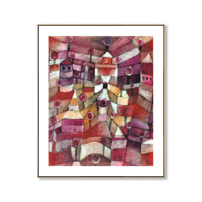 Vivolux | Housing Zone Wandkunst Dekor Wohnzimmer Landschaft Leinwanddruck in Lila, mehrere Größen