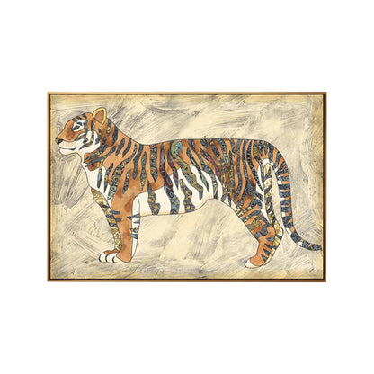 Vivolux | Asiatische Zeichnung Tier Kunst Druck Leinwand Strukturierte helle Farbe Wanddekoration für das Wohnzimmer