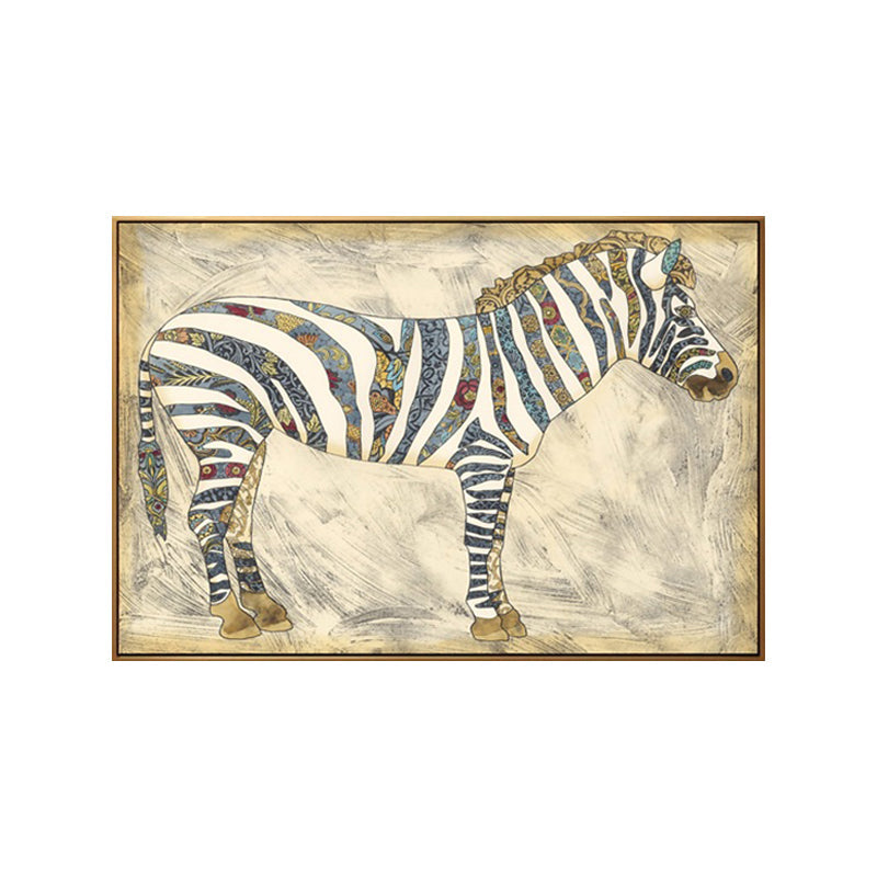 Vivolux | Asiatische Zeichnung Tier Kunst Druck Leinwand Strukturierte helle Farbe Wanddekoration für das Wohnzimmer