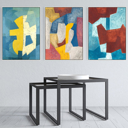 Vivolux | Farbige abstrakte Wandkunst Druck Mid-Century Modern strukturierte Leinwand für das Wohnzimmer