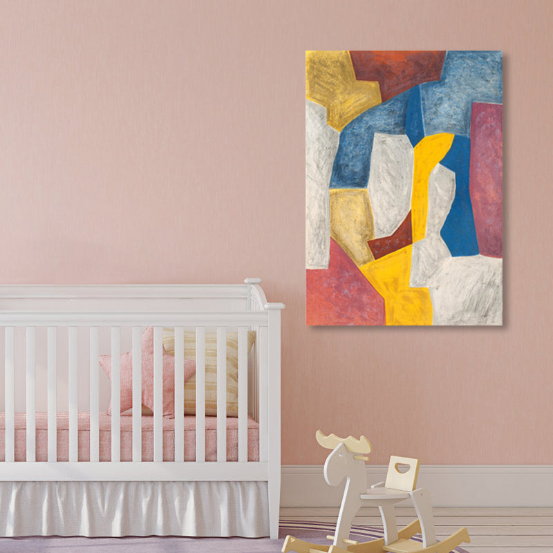 Vivolux | Farbige abstrakte Wandkunst Druck Mid-Century Modern strukturierte Leinwand für das Wohnzimmer