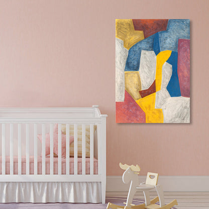 Vivolux | Farbige abstrakte Wandkunst Druck Mid-Century Modern strukturierte Leinwand für das Wohnzimmer