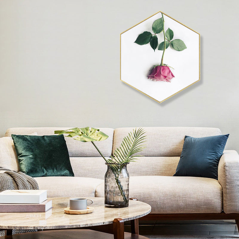 Vivolux | Foto Druck Rosenblüte Leinwand Helle Farbe Skandinavische Wanddekoration für das Wohnzimmer