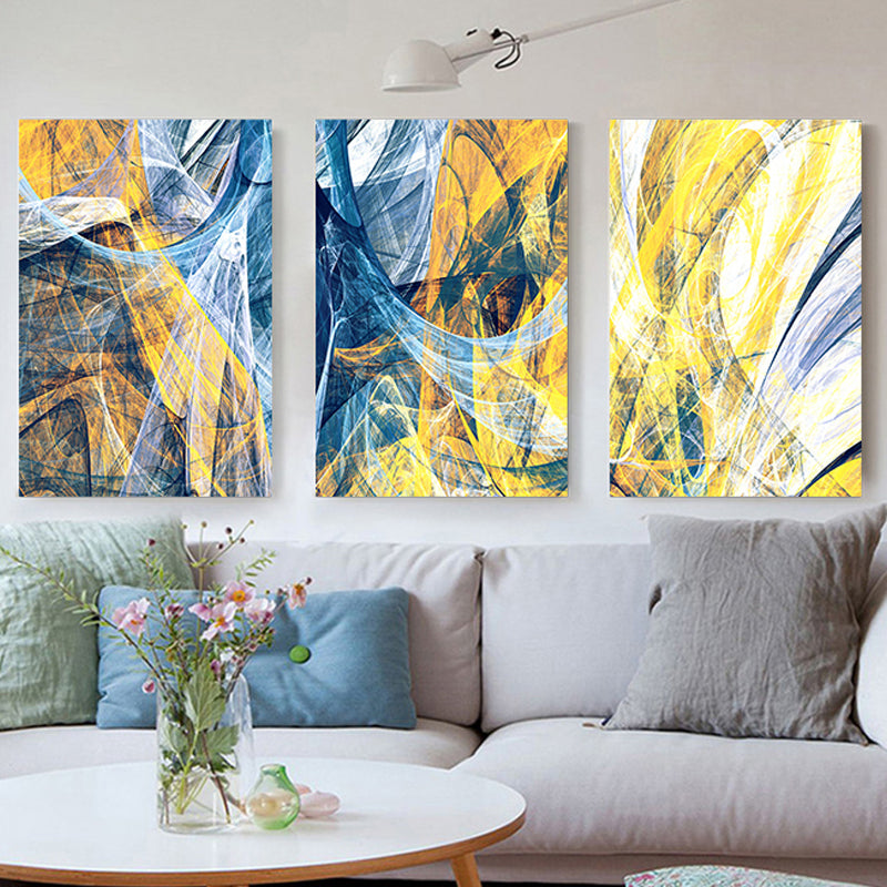 Vivolux | Borstenstrich Wanddekoration Abstrakter Expressionismus Leinwand Mehrteilige Malerei in sanften Farben