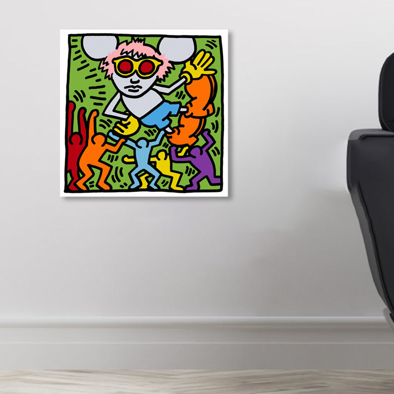 Vivolux | Lichtfarbe Pop Art Gemälde Mausdruck Aufgewickelte Leinwand für das Wohnzimmer, Mehrere Größen