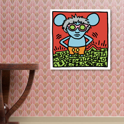 Vivolux | Lichtfarbe Pop Art Gemälde Mausdruck Aufgewickelte Leinwand für das Wohnzimmer, Mehrere Größen