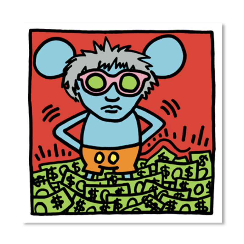 Vivolux | Lichtfarbe Pop Art Gemälde Mausdruck Aufgewickelte Leinwand für das Wohnzimmer, Mehrere Größen