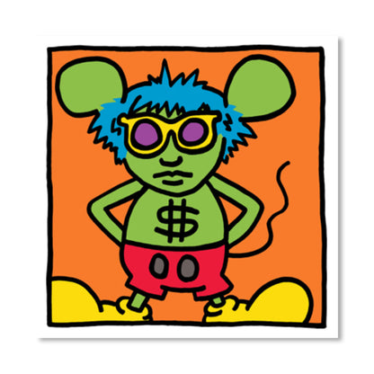 Vivolux | Lichtfarbe Pop Art Gemälde Mausdruck Aufgewickelte Leinwand für das Wohnzimmer, Mehrere Größen