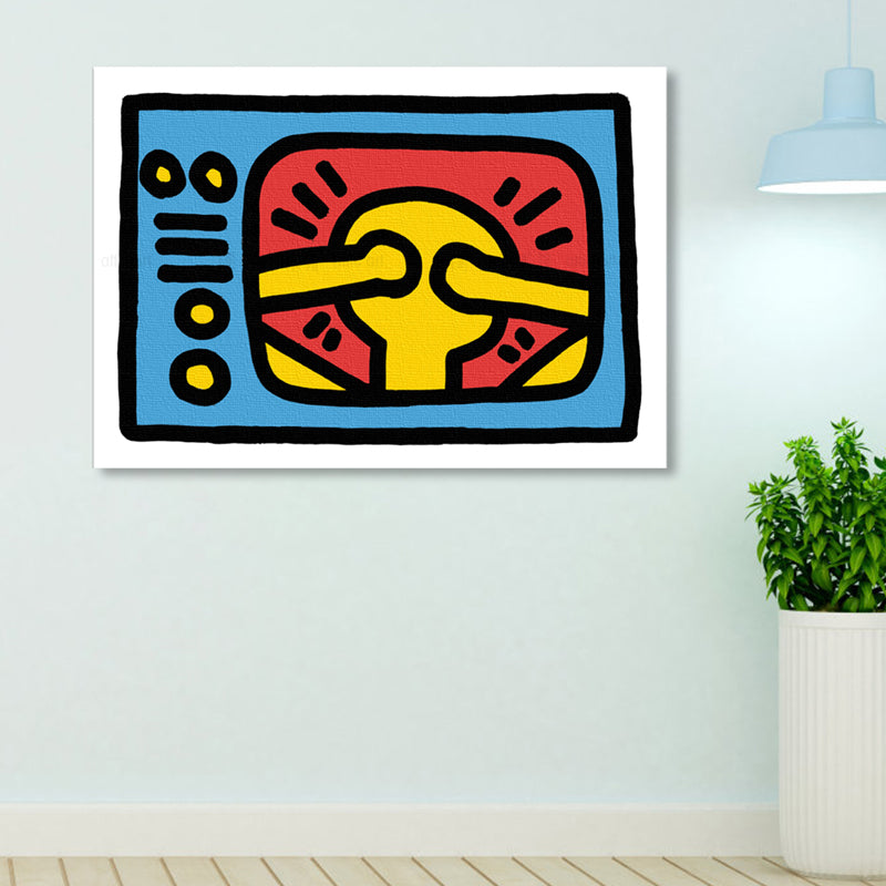 Vivolux | Neuheit Figur Grafik Malerei Pop Art Leinwand Wanddekoration in hellen Farben für das Badezimmer