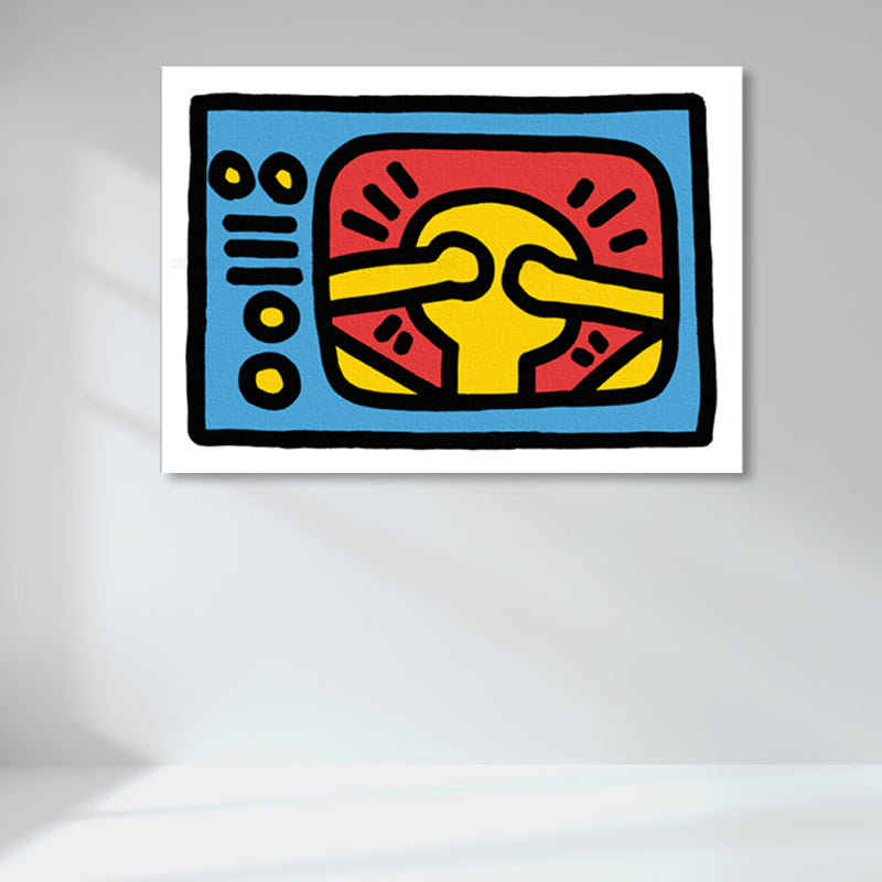 Vivolux | Neuheit Figur Grafik Malerei Pop Art Leinwand Wanddekoration in hellen Farben für das Badezimmer