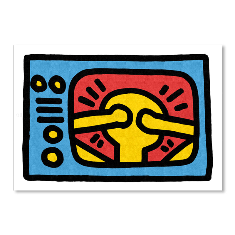 Vivolux | Neuheit Figur Grafik Malerei Pop Art Leinwand Wanddekoration in hellen Farben für das Badezimmer