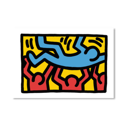 Vivolux | Neuheit Figur Grafik Malerei Pop Art Leinwand Wanddekoration in hellen Farben für das Badezimmer