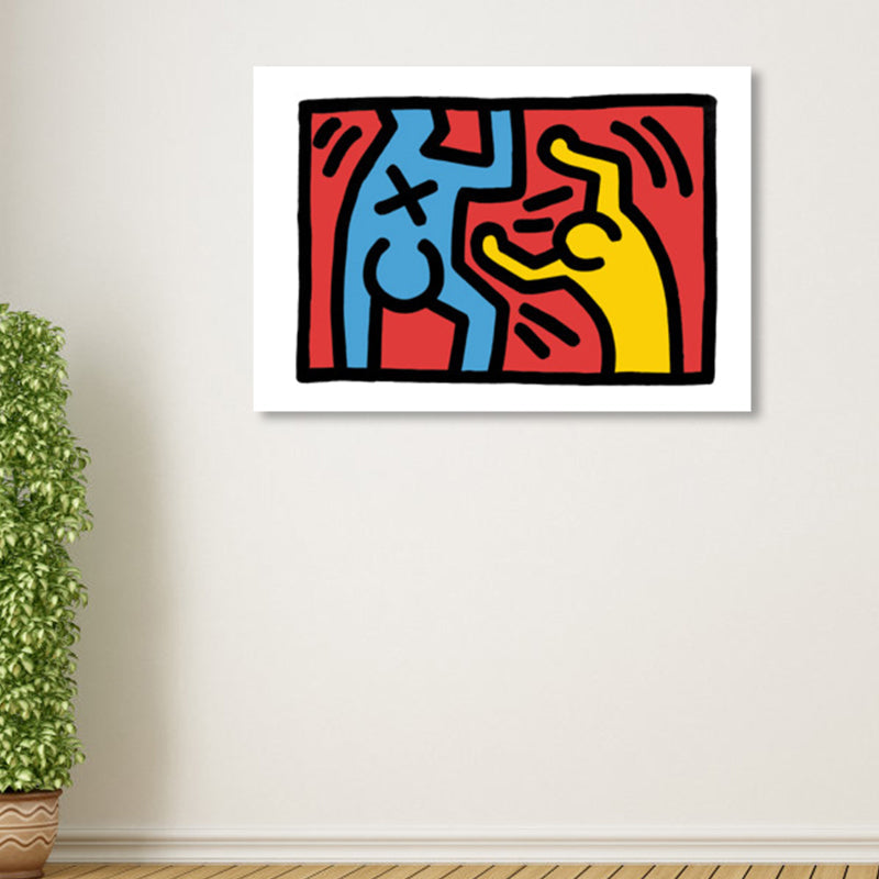 Vivolux | Neuheit Figur Grafik Malerei Pop Art Leinwand Wanddekoration in hellen Farben für das Badezimmer