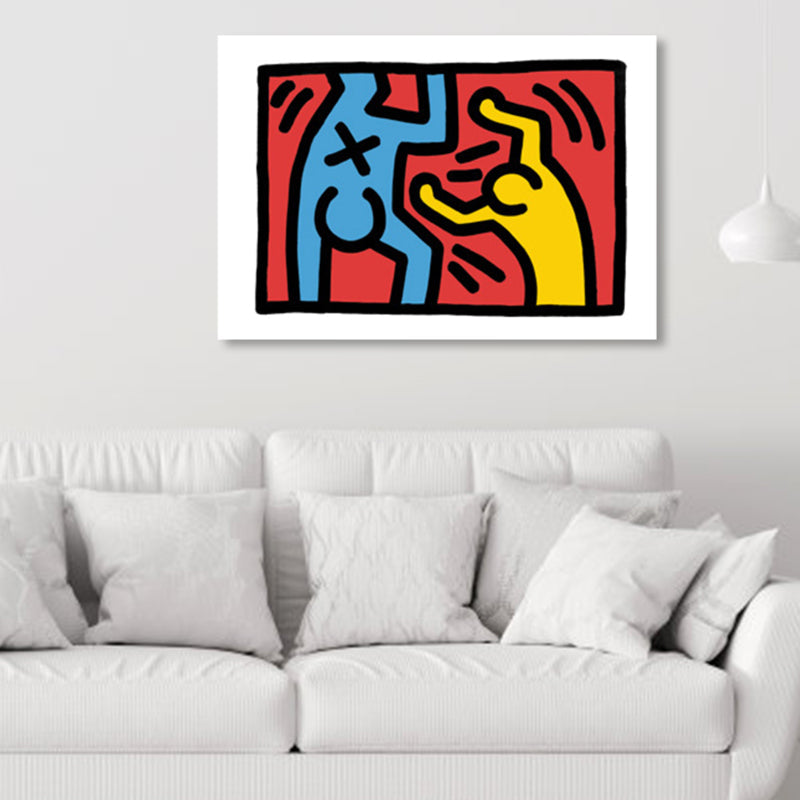 Vivolux | Neuheit Figur Grafik Malerei Pop Art Leinwand Wanddekoration in hellen Farben für das Badezimmer