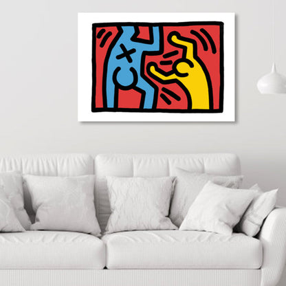 Vivolux | Neuheit Figur Grafik Malerei Pop Art Leinwand Wanddekoration in hellen Farben für das Badezimmer