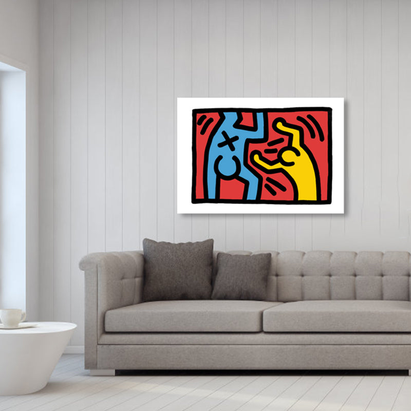 Vivolux | Neuheit Figur Grafik Malerei Pop Art Leinwand Wanddekoration in hellen Farben für das Badezimmer