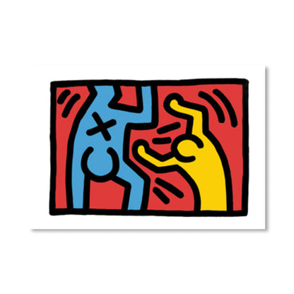 Vivolux | Neuheit Figur Grafik Malerei Pop Art Leinwand Wanddekoration in hellen Farben für das Badezimmer