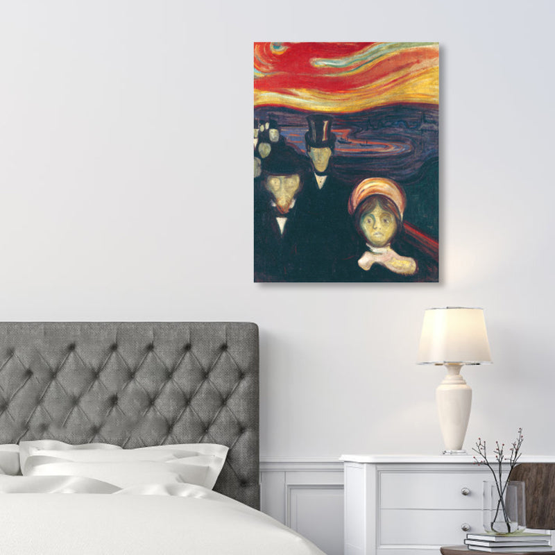 Vivolux | Figur auf Holzbrücke Kunstdruck Abstract Expressionismus Leinwand Wanddekoration in sanften Farben für den Raum