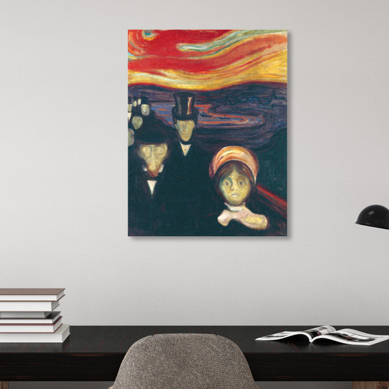 Vivolux | Figur auf Holzbrücke Kunstdruck Abstract Expressionismus Leinwand Wanddekoration in sanften Farben für den Raum