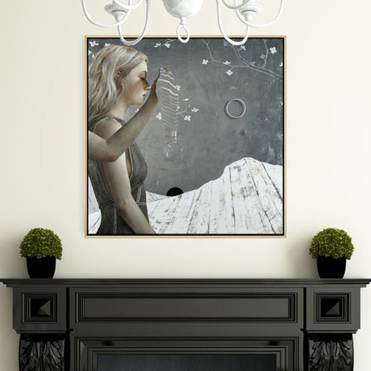 Vivolux | Surrealismus Gehende Maid Leinwand Kunstmalerei Charakter Sanfte Farbe Galerie Wanddeko