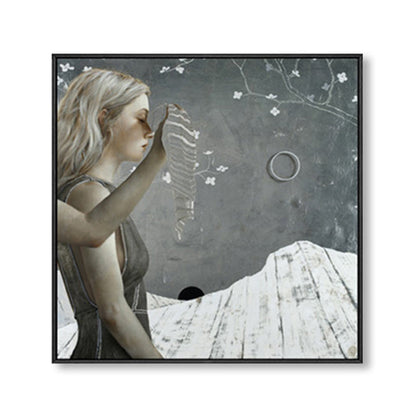 Vivolux | Surrealismus Gehende Maid Leinwand Kunstmalerei Charakter Sanfte Farbe Galerie Wanddeko