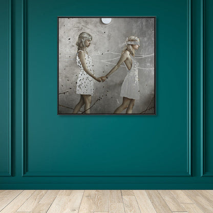 Vivolux | Surrealismus Gehende Maid Leinwand Kunstmalerei Charakter Sanfte Farbe Galerie Wanddeko