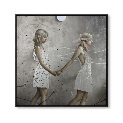 Vivolux | Surrealismus Gehende Maid Leinwand Kunstmalerei Charakter Sanfte Farbe Galerie Wanddeko