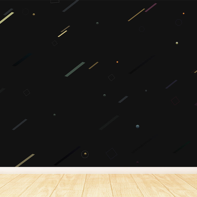 Vivolux | Ganz geometrische Wandverkleidung Wandgemälde dunkle Farbe Vliesstoff Wandkunst für Dekor, maßgeschneiderte Größen