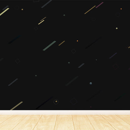 Vivolux | Ganz geometrische Wandverkleidung Wandgemälde dunkle Farbe Vliesstoff Wandkunst für Dekor, maßgeschneiderte Größen