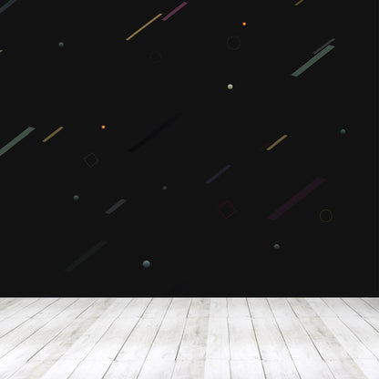 Vivolux | Ganz geometrische Wandverkleidung Wandgemälde dunkle Farbe Vliesstoff Wandkunst für Dekor, maßgeschneiderte Größen