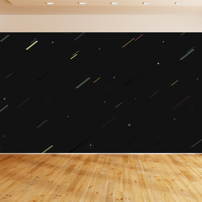 Vivolux | Ganz geometrische Wandverkleidung Wandgemälde dunkle Farbe Vliesstoff Wandkunst für Dekor, maßgeschneiderte Größen