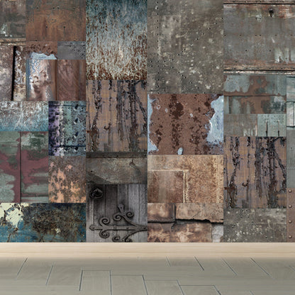 Vivolux | Donkere Kleur Steampunk Behang Volledige Maat Metaal Effect Wanddecoratie voor Thuisinterieur