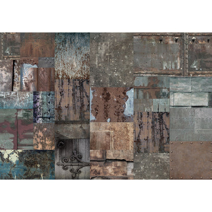 Vivolux | Donkere Kleur Steampunk Behang Volledige Maat Metaal Effect Wanddecoratie voor Thuisinterieur