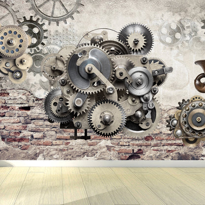 Vivolux | Donkere Kleur Steampunk Behang Volledige Maat Metaal Effect Wanddecoratie voor Thuisinterieur