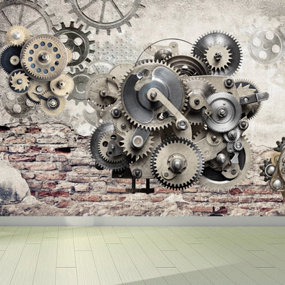 Vivolux | Donkere Kleur Steampunk Behang Volledige Maat Metaal Effect Wanddecoratie voor Thuisinterieur