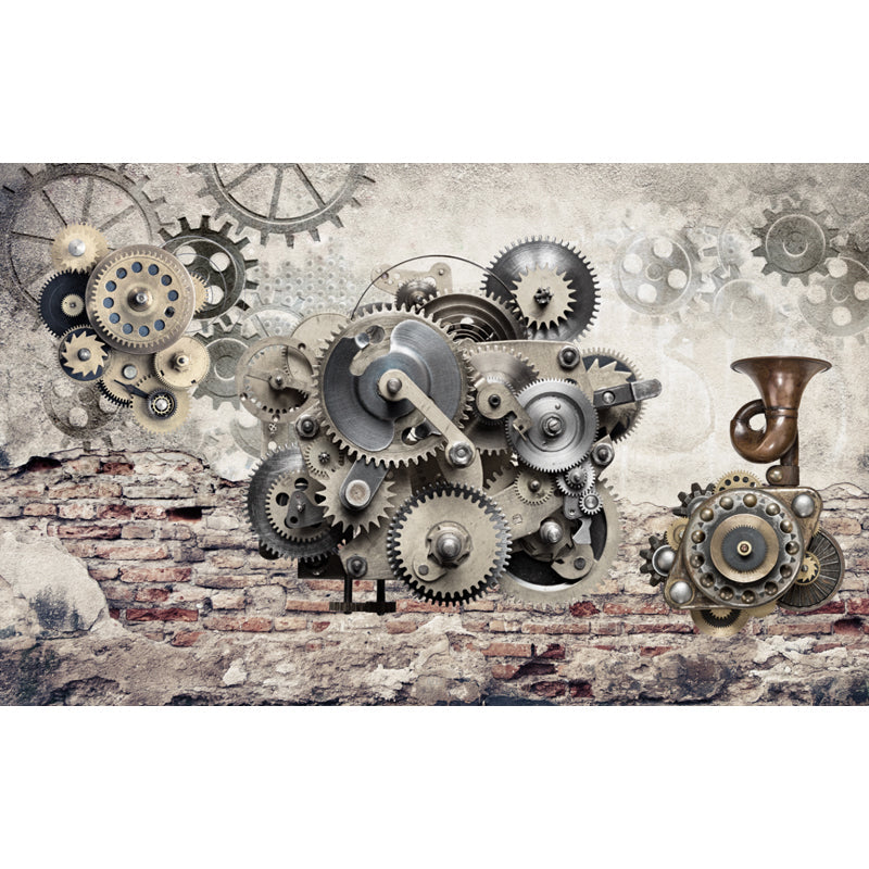 Vivolux | Donkere Kleur Steampunk Behang Volledige Maat Metaal Effect Wanddecoratie voor Thuisinterieur