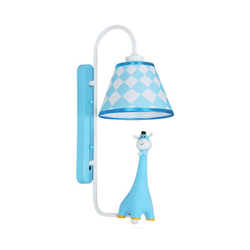 Vivolux | Animal Style Wandlamp mit Stoffschirm Giraffe Eine Licht Harzwandlampe für das Studienzimmer