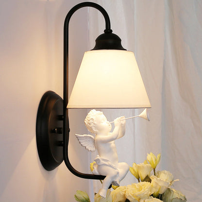 Vivolux | Kinderslaapkamer Little Angel Wandlamp met Verloopt Shade Metaal Enkele Kop Wandlamp