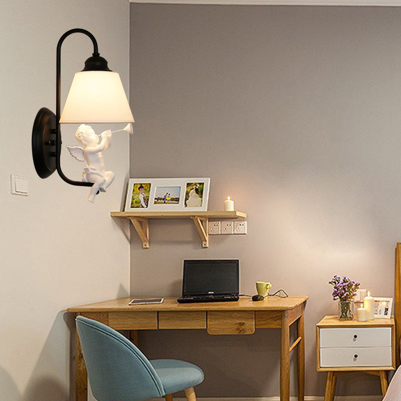 Vivolux | Kinderslaapkamer Little Angel Wandlamp met Verloopt Shade Metaal Enkele Kop Wandlamp