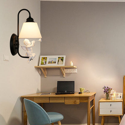 Vivolux | Kinderslaapkamer Little Angel Wandlamp met Verloopt Shade Metaal Enkele Kop Wandlamp