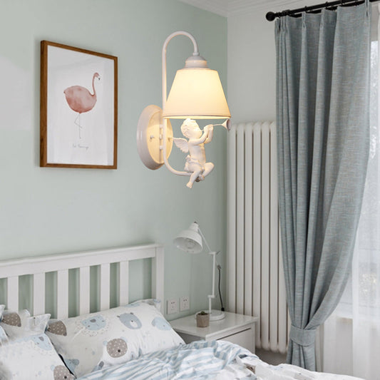 Vivolux | Kinderslaapkamer Little Angel Wandlamp met Verloopt Shade Metaal Enkele Kop Wandlamp
