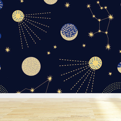 Vivolux | Pastel kleur Moderne wandschildering Behang Universum landschap Wandbekleding voor gastenkamer