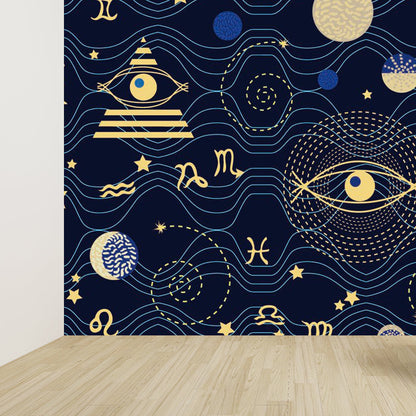 Vivolux | Pastel kleur Moderne wandschildering Behang Universum landschap Wandbekleding voor gastenkamer
